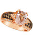ფოტო #1 პროდუქტის Chocolatier® Peach Morganite (1-1/2 ct. t.w.) & Diamond (5/8 ct. t.w.) Ring in 14k Rose Gold