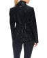 ფოტო #2 პროდუქტის Women's Faux Leather Single-Breasted Blazer Jacket with Corset Back