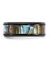 ფოტო #2 პროდუქტის Titanium Black IP-plated Mother of Pearl Inlay Band Ring