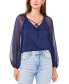 Women's Chiffon-Sleeve V-Neck Blouse