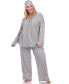 ფოტო #1 პროდუქტის Women's Plus Size Pajama Set, 3 Piece
