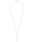 Фото #3 товара Wrapped diamond Vertical Line Lariat Necklace (1/3 ct. t.w.) in 10k White Gold, 17" + 1" extender, Created for Macy's