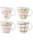 Фото #1 товара Bayberry Printed Mix-and-Match Porcelain Mugs, Set Of 4