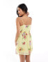 Vero Moda Petite cami mini dress with ruffle detail in lemon floral Zitrone geblümt, S - EU 36 - фото #4