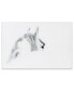 'Blanco Mare Horse' Frameless Free Floating Tempered Glass Panel Graphic Wall Art - 48" x 32''