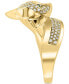 ფოტო #4 პროდუქტის EFFY® Diamond (3/8 ct. t.w.) & Tsavorite Accent Fox Ring in 14k Gold