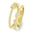 Beautiful gold plated ring with stars RI095Y