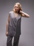 Topshop Tonic oversized waistcoat in light grey 36 - фото #1