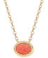 Фото #1 товара Framed Oval Stone Pendant Necklace, 17" + 3" extender, Created for Macy's