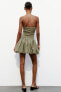 Фото #5 товара Комбинированное объемное платье из поплина и рифленой ткани ZARA