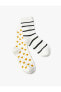 Kalpli Çorap Seti 2'li Çizgi Desenli