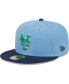 Men's Light Blue, Navy New York Mets Green Undervisor 59FIFTY Fitted Hat
