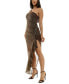 ფოტო #3 პროდუქტის Juniors' Glittered Ruched One-Shoulder Gown