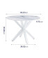 42.1" Mid-Century White Dining Table for 4-6 People