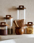 Фото #7 товара Borosilicate glass and wood storage jar