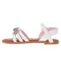 Фото #3 товара Big Girl's Strappy Sandal with Cute Rhinestone Tubular Bow Polyurethane Sandals