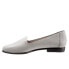 Фото #4 товара Trotters Liz Tumbled T1807-020 Womens Gray Extra Wide Loafer Flats Shoes