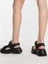 Stradivarius multi strap chunky sandal in black