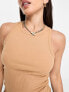 Фото #4 товара Pieces Tall racer neck tank top in camel