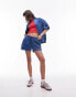 Topshop co-ord sporty pictot runner shorts in mid blue BLAU, L - EU 44 - фото #1