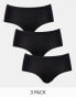 Lindex Carin cotton high waist 3 pack brief in black