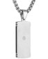 Фото #4 товара Men's Black Diamond Dog Tag 22" Necklace in Carbon Fiber, Stainless Steel, & Black Ion-Plate