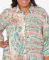 Фото #5 товара Plus Size Tuscan Sunset Tie Dye Button Down Blouse