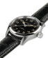 ფოტო #3 პროდუქტის Men's Swiss Automatic Khaki Field Murph Black Leather Strap Watch 38mm