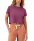 ფოტო #1 პროდუქტის Women's Tailgate Cropped Loose-Fit T-Shirt