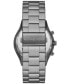 ფოტო #3 პროდუქტის Men's Slim Runway Chronograph Gunmetal Stainless Steel Bracelet Watch 44mm