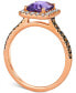 Фото #3 товара Deep Sea Blue Topaz (1-5/8 ct. t.w.) & Diamond (3/8 ct. t.w.) Halo Ring in 14k Rose Gold (Also in Amethyst & Citrine)