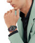 ფოტო #5 პროდუქტის Men's Date Superlative Black Ion Plated Stainless Steel Bracelet Watch 42mm