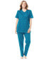 Plus Size Floral Henley PJ Set Deep teal ditsy, Средний - фото #1