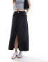 Фото #5 товара Urban Bliss longline denim maxi skirt in washed black