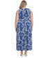 ფოტო #3 პროდუქტის Plus Size Halter Keyhole Printed Maxi Dress