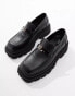 ASOS DESIGN chunky loafer in black with silver hardware