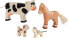 Holztiger Spielfigur-Set aus Holz, Kuh/Fohlen/Katze/Hund, 4 St