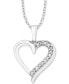 Фото #1 товара Macy's diamond Heart 18" Pendant Necklace (1/10 ct. t.w.) in Sterling Silver
