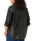 Фото #2 товара Plus Size Metallic-Threaded Amanda Button-Down Collared Shirt