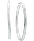 ფოტო #1 პროდუქტის Medium Polished Tube Hoop Earrings in Sterling Silver, 1.1", Created for Macy's