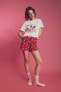 Fall In Love Snoopy Kısa Kollu Şortlu Pijama Takımı B6205ax24sp
