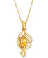 Фото #3 товара Le Vian cinnamon Citrine (2-5/8 ct. t.w.) & Diamond (3/8 ct. t.w.) Swirl Pendant Necklace in 14k Gold, 18" + 2" extender