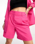 Vero Moda Petite tailored suit shorts co-ord in bright pink