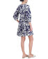 Фото #2 товара Petite Printed Button-Front A-Line Dress