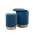 Фото #3 товара Marla Contemporary Nesting Ottoman Set in Wood and Fabric by Lumisource