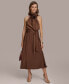 Фото #3 товара Women's Halter-Neck Sleeveless A-Line Midi Dress