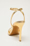 Metallic high-heel sandals with ankle strap