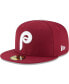 Фото #1 товара Men's Maroon Philadelphia Phillies Cooperstown Collection Wool 59FIFTY Fitted Hat