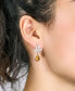 Silver-Tone Peridot Accent Tear Drop Earrings