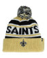 Фото #2 товара Big Boys Black and Gold New Orleans Saints Hangtime Cuffed Knit Hat with Pom